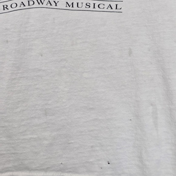 Vintage Beauty-and-the-Beast Broadway Musical Tee Size L White Embroidered Rose - Picture 9 of 11